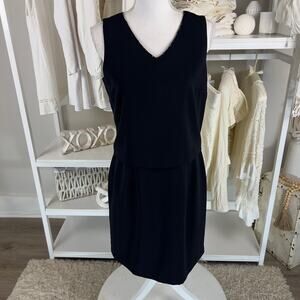 AGB Byer California size 12P black faux 2 piece dress with beaded neckline #2643